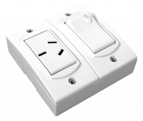 Llave de exterior 1 punto y toma corriente - Jeluz