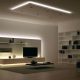 Iluminación tiras LED luz fría sala de estar