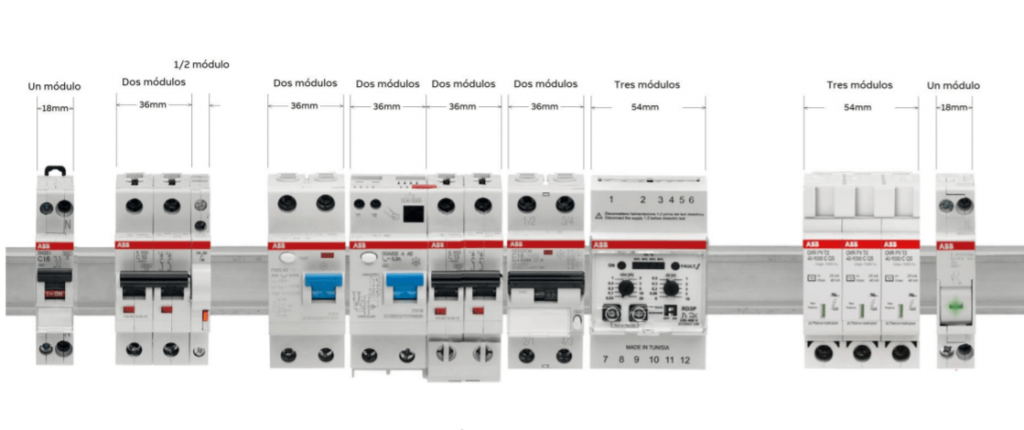 Dispositivos modulares tablero eléctrico