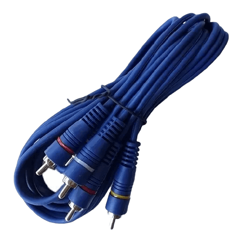 Cable armado 3RCA x 3RCA de lujo azul 2mts – PINI