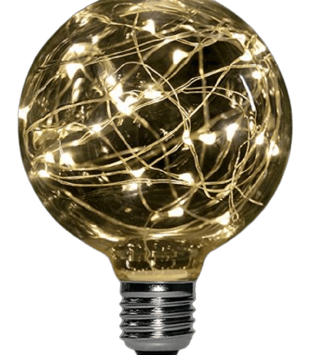 Lámpara LED 1.5W E27 G125 Globo Glitter Decó cálido – YARLUX
