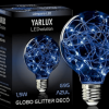 Lámpara LED 1.5W E27 G95 Globo Glitter Decó azul – YARLUX