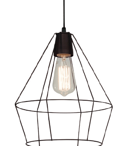 Colgante Jaula diamante 1 luz Negra - SAN JUSTO