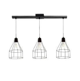 Colgante regleta 3x800mm con jaula botella Negra - SAN JUSTO