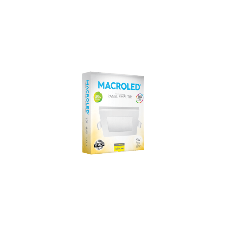 Embutido LED 6W Blanco CUADRADO Cálido – MACROLED Embutido LED 6W Blanco CUADRADO Cálido – MACROLED