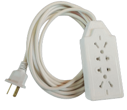 Prolongador 3 mts bipolar con zapatilla - KW