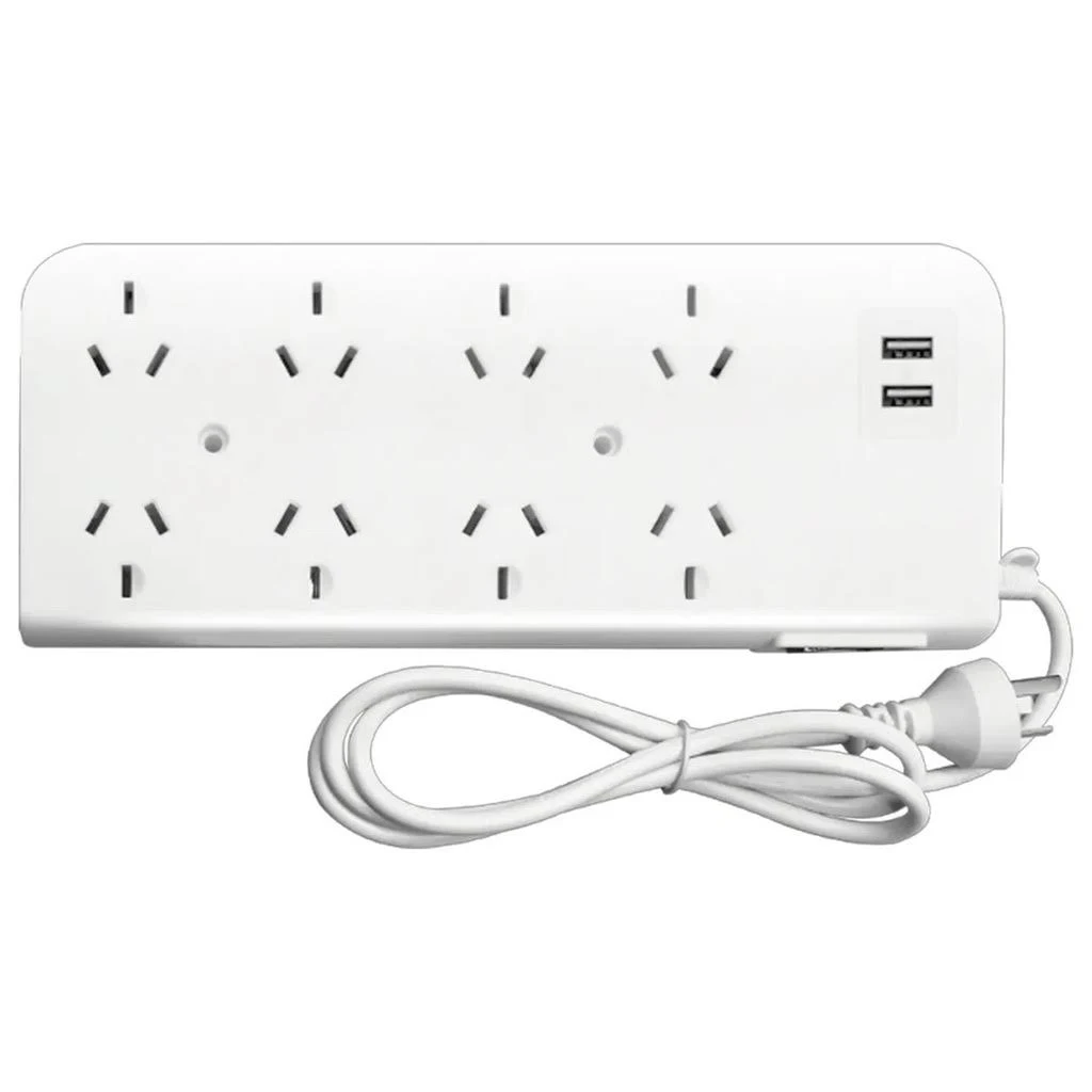 Zapatilla 8 tomas c/1.5 mt cable c/term.B/N