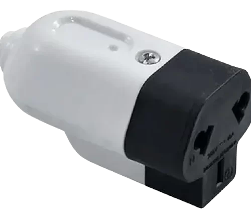 Ficha Hembra Polarizada Salida Trasera Blanca TAAD