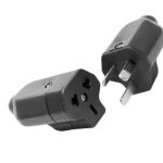 Ficha Hembra Polarizada Salida Lateral Negro Kalop