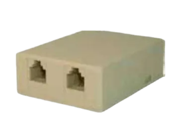 Toma Exterior para Rj11 Tel Doble Autoadhesivo Pini