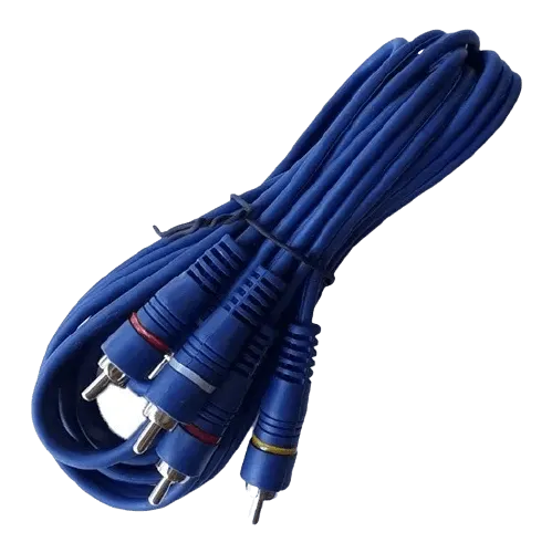 Cable Armado 3rca X 3rca de Lujo Azul 2mts Pini
