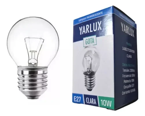 Lámpara Halogena 10W/25W Gota Clara Yarlux