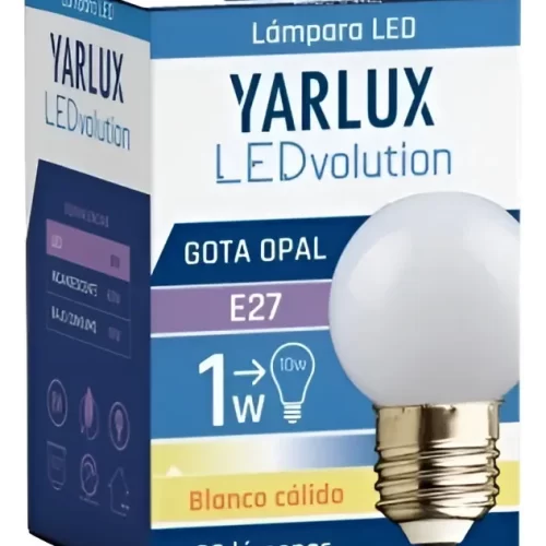 Lámpara LED 1W Gota E27 Azul Verde Roja Amarilla Yarlux