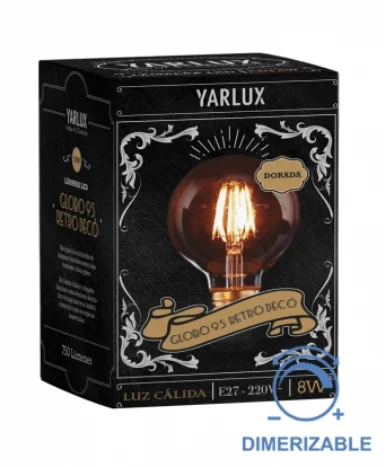 Lámpara LED 8W Globo 95 Bucle Retro E27 2700k Di Yarlux