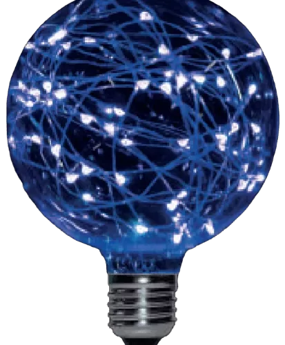 Lámpara LED 1.5W Globo 120 Glitter Azul Yarlux