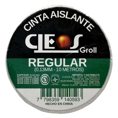 Cinta Aisladora PVC 10 M "13 MM" Cleos