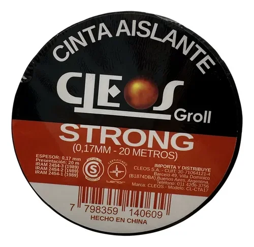 Cinta Aisladora PVC 20 M "17 MM" Cleos