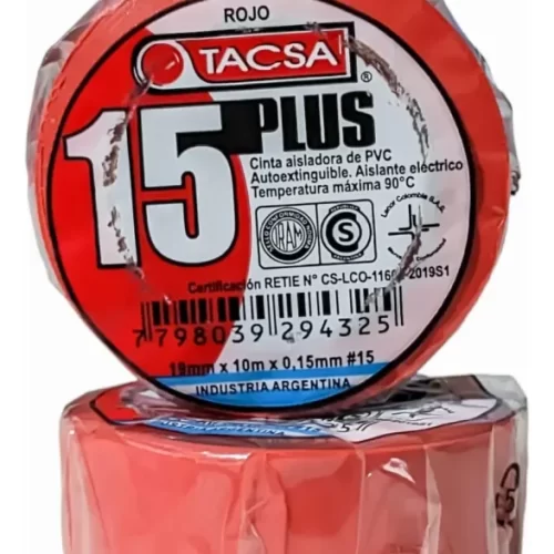 Cinta Aisladora PVC 10 M "PLUS 15 " Tacsa