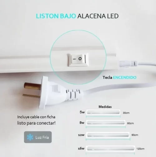 Listón LED 2W Recarg USB 3 Tonos Luz Infr 40cm Sybysa - Imagen 2