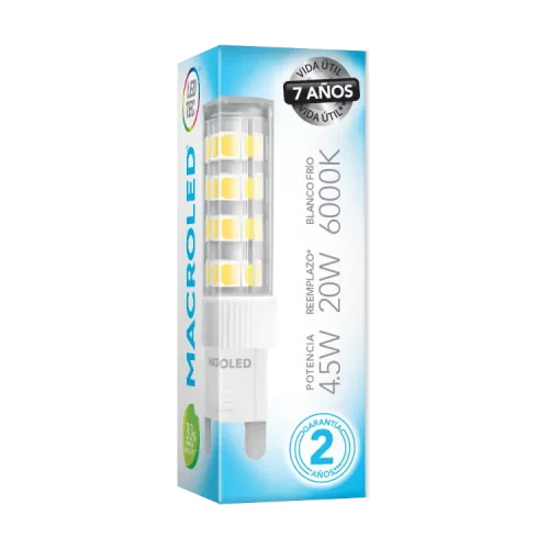 Lámpara LED Bi Pin 4.5W G9 220V Fría Macroled - Imagen 2