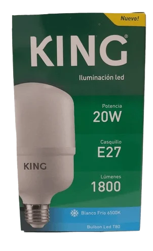 Lámpara LED 20W Bulbón E27 Fría King