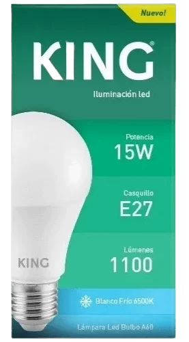 Lámpara LED 15W E27 Cálida King