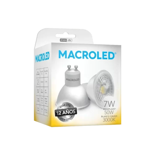 Lámpara LED Dicroica 7W Gu10 Cálida Macroled - Imagen 2
