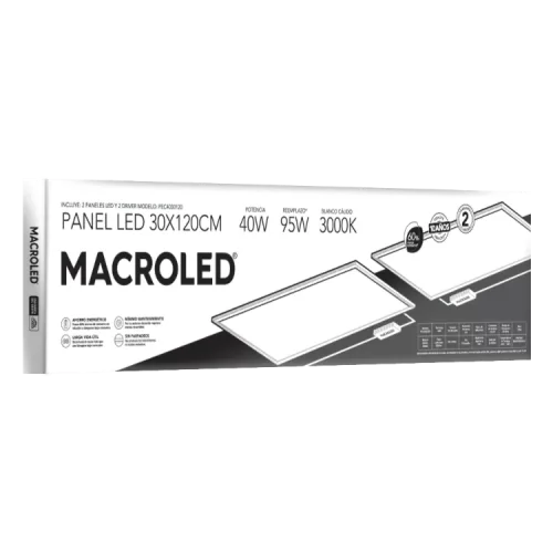Embutido LED 48W 30x120 Rectangular Frío Macroled - Imagen 2