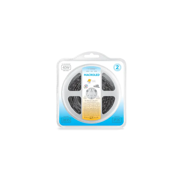 Tira LED 2835 Ip20 60 LED X Mto Cálido Macroled