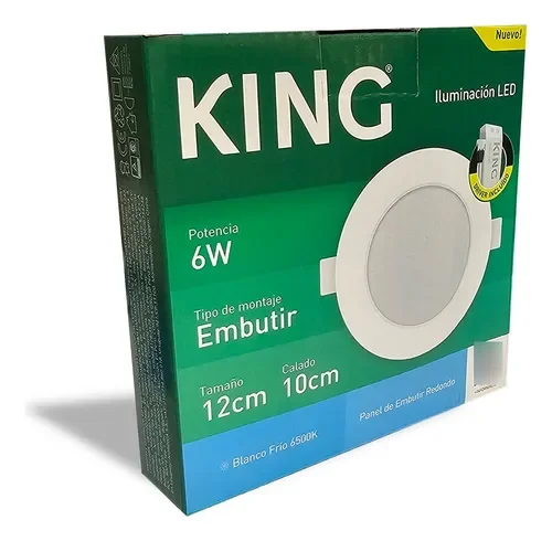 Embutido LED 6W Blanco Redondo Frío King
