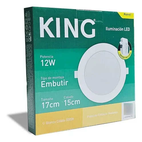 Embutido LED 12W Blanco Redondo Cálido King