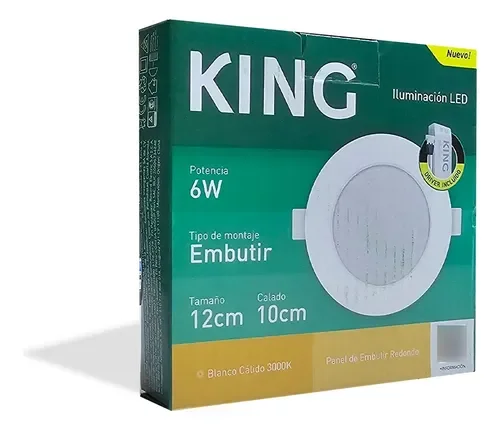 Embutido LED 6W Blanco Redondo Cálido King