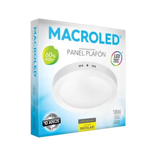 Plafón LED 18W Blanco Redondo Frío Macroled - Imagen 2