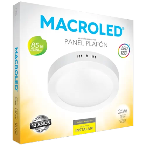 Plafón LED 24W Blanco Redondo Cálido Macroled - Imagen 2