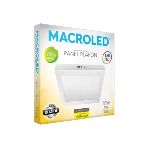 Plafón LED 18W Blanco Cuadrado Cálido Macroled Plafón LED 18W Blanco Cuadrado Cálido Macroled - Imagen 2
