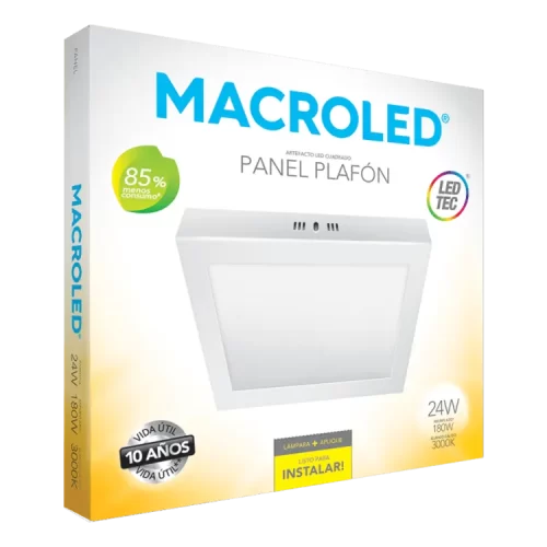 Plafón LED 24W Blanco Cuadrado Cálido Macroled - Imagen 2