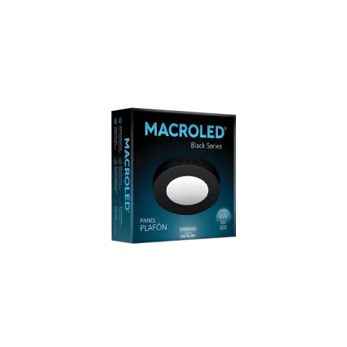 Plafón LED 6W Negro Redondo Frío Macroled - Imagen 2
