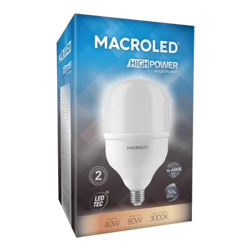 Lámpara LED 40W E27 A Potencia Cálida Macroled - Imagen 2