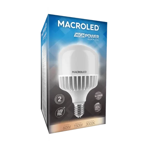 Lámpara LED 60W E40 A Potencia Cálida Macroled Lámpara LED 60W E40 A Potencia Cálida Macroled - Imagen 2