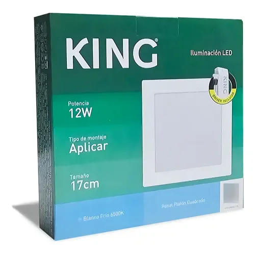 Embutido LED 12W Blanco Cuadrado Frío King