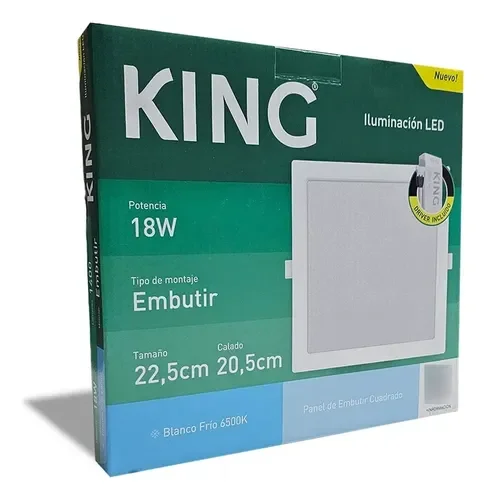 Embutido LED 18W Blanco Cuadrado Frío King