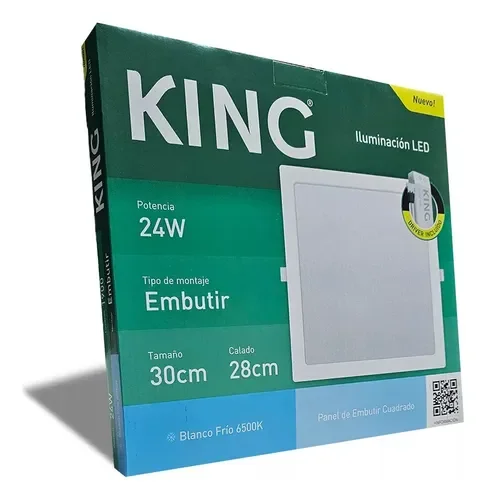 Embutido LED 24W Blanco Cuadrado Frío King