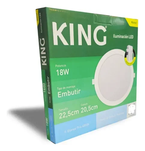 Embutido LED 18W Blanco Redondo Frío King