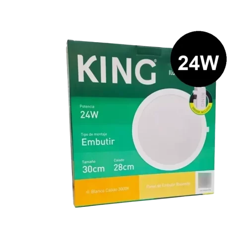 Embutido LED 24W Blanco Redondo Cálido King