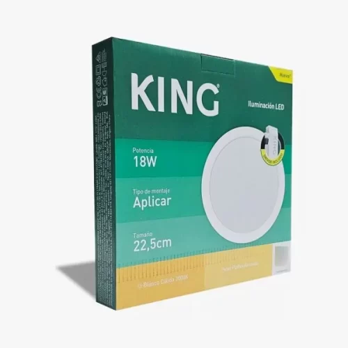Plafón LED 18W Blanco Redondo Cálido King