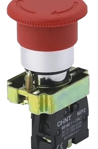 Pulsador Parada Rg Golpe Puño Rojo 60mm 2nc Chint