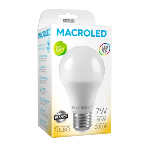 Lámpara LED 7W A55 E27 Cálida Macroled - Imagen 2