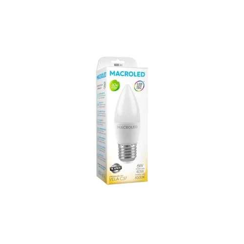 Lámpara LED 6W E27 Vela Cálida Macroled - Imagen 2