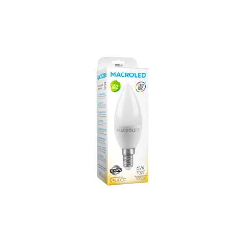 Lámpara LED 6W E14 Velita Cálida Macroled - Imagen 2