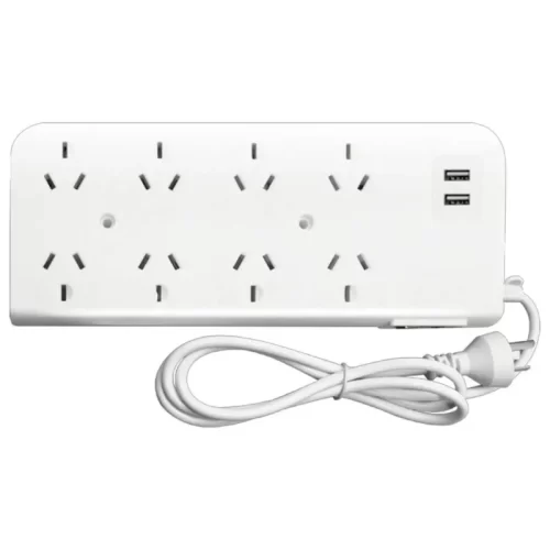 Zapatilla 8 Tomas con 3 M Cable con Term y Doble USB Intec